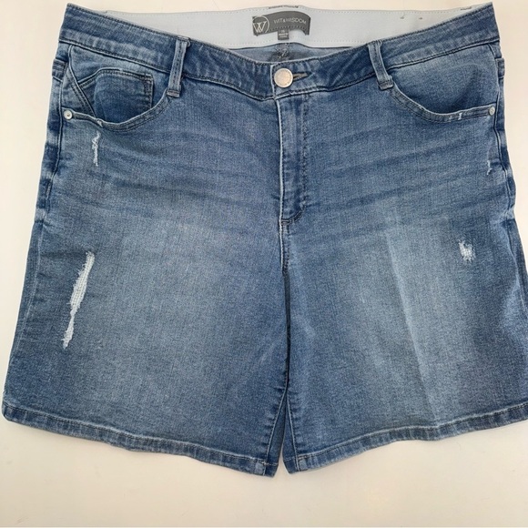 Wit & Wisdom Ab’Solution Denim Shorts Long Size 16 - Picture 4 of 13